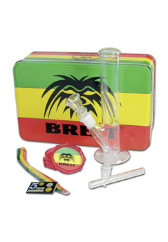 Подарочный набор Breit Mini Bong Set 3 (+ трубка и гриндер) - Бонги - Бонги стеклянные - Прямые бонги - Магазин бонгов бонгшоп.рф